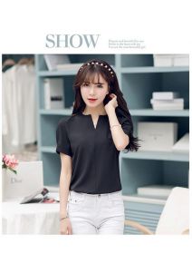 Áo sơ mi nữ cổ chữ V