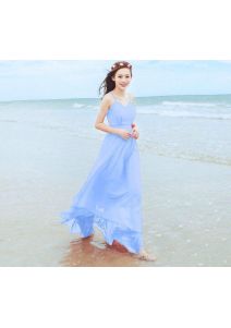 Đầm maxi voan 2 dây