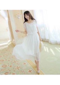 Đầm maxi voán kết hạt cườm