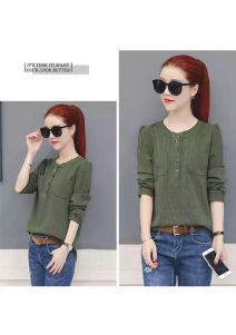 Áo sơ mi tay dài cổ trụ đẹp 