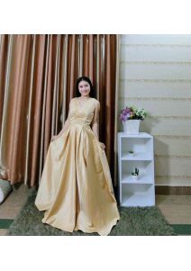 Đầm dạ hội xếp ly 