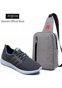 Combo Túi Messenger Thời Trang Glado DCG026 (Xám) + Giày Sneaker Nam Zapas GS068 (Xám) - CB114