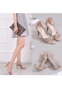 Giày cao gót nữ Lidus HH1820 màu vàng kim chất liệu da Ý. Bảo hành 12 tháng